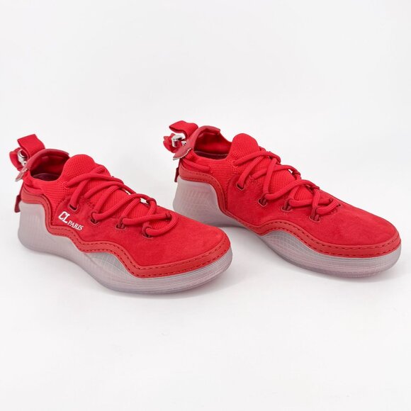 Christian Louboutin Arpoador Red Sock Sneakers Size 39.5 US 9.5 Suede Drawstring - Picture 1 of 14
